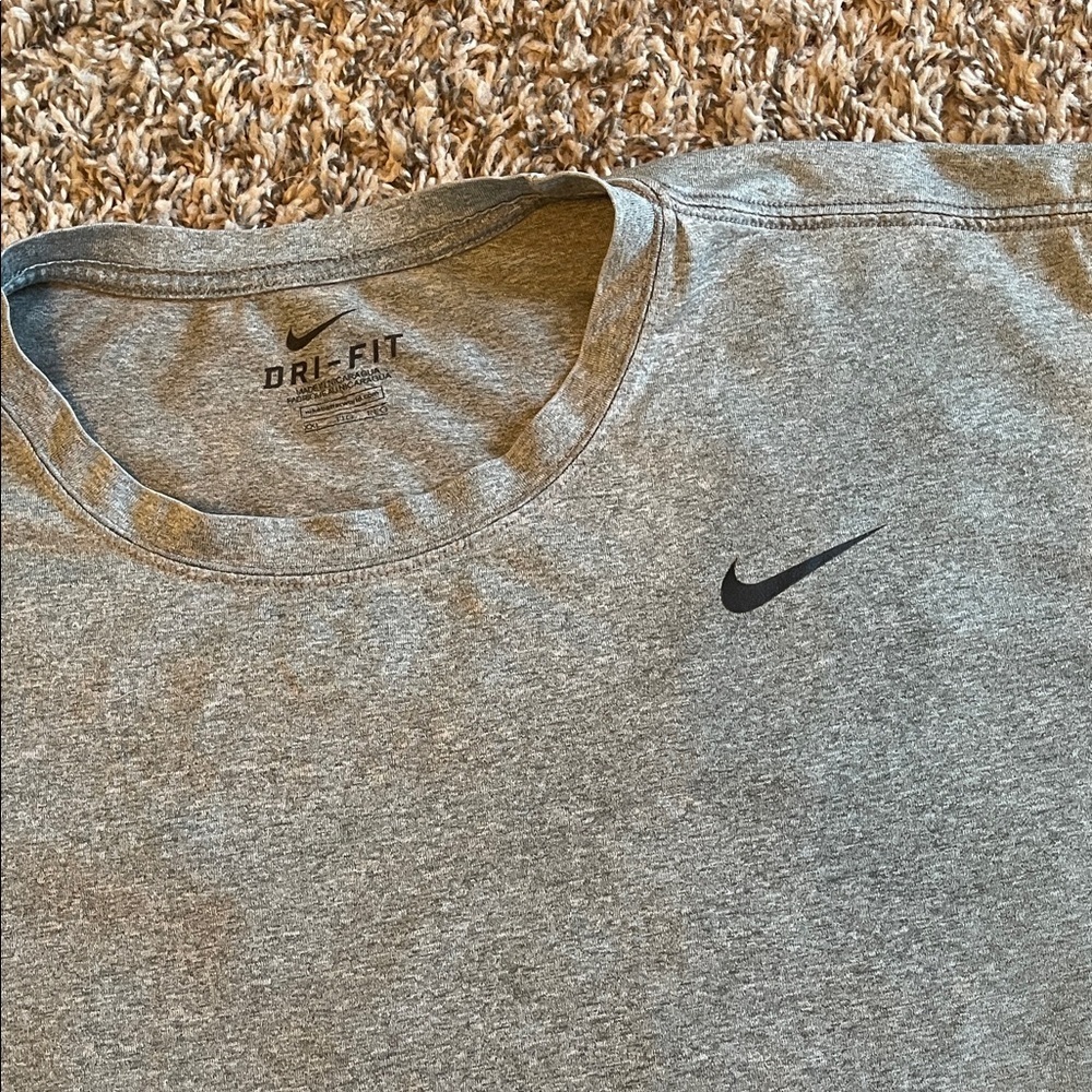 Nike Heather Gray Dri-FIT Tee - Picture 2 of 2